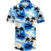 COOFANDY Mens Hawaiian Shirt Short Sleeve Button Down Shirts Tropical Floral Summer Beach Shirts(Blue – Coconut Tree)
