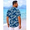 COOFANDY Mens Hawaiian Shirt Short Sleeve Button Down Shirts Tropical Floral Summer Beach Shirts(Blue – Palm Leaf)