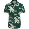 COOFANDY Mens Hawaiian Shirt Short Sleeve Button Down Shirts Tropical Floral Summer Beach Shirts(Green – Tropical Style)