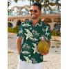 COOFANDY Mens Hawaiian Shirt Short Sleeve Button Down Shirts Tropical Floral Summer Beach Shirts(Green – Tropical Style)