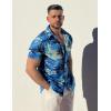 COOFANDY Mens Hawaiian Shirt Short Sleeve Button Down Shirts Tropical Floral Summer Beach Shirts(Light Blue – Island Scenery)