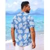 COOFANDY Mens Hawaiian Shirt Short Sleeve Button Down Shirts Tropical Floral Summer Beach Shirts(Light Blue – White Floral)