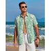 COOFANDY Mens Hawaiian Shirt Short Sleeve Button Down Shirts Tropical Floral Summer Beach Shirts(Light Green – Graffiti Leaf)