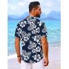 COOFANDY Mens Hawaiian Shirt Short Sleeve Button Down Shirts Tropical Floral Summer Beach Shirts(Navy – Backyard Flowers)