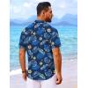 COOFANDY Mens Hawaiian Shirt Short Sleeve Button Down Shirts Tropical Floral Summer Beach Shirts(Navy – Palm Leaf)