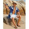 COOFANDY Mens Hawaiian Shirt Short Sleeve Button Down Shirts Tropical Floral Summer Beach Shirts(Navy – Plum Flower)
