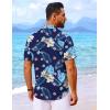 COOFANDY Mens Hawaiian Shirt Short Sleeve Button Down Shirts Tropical Floral Summer Beach Shirts(Navy – Plum Flower)