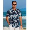 COOFANDY Mens Hawaiian Shirt Short Sleeve Button Down Shirts Tropical Floral Summer Beach Shirts(Navy – Tropical Flower)