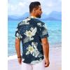 COOFANDY Mens Hawaiian Shirt Short Sleeve Button Down Shirts Tropical Floral Summer Beach Shirts(Navy – White Floral)