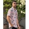 COOFANDY Mens Hawaiian Shirt Short Sleeve Button Down Shirts Tropical Floral Summer Beach Shirts(Pink – Coconut Tree)