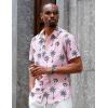 COOFANDY Mens Hawaiian Shirt Short Sleeve Button Down Shirts Tropical Floral Summer Beach Shirts(Pink – Coconut Tree)