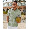 COOFANDY Mens Hawaiian Shirt Short Sleeve Button Down Shirts Tropical Floral Summer Beach Shirts(Sage Green – Tropical Leaf)