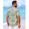 COOFANDY Mens Hawaiian Shirt Short Sleeve Button Down Shirts Tropical Floral Summer Beach Shirts(Sage Green – Tropical Leaf)