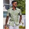 COOFANDY Mens Hawaiian Shirt Short Sleeve Button Down Shirts Tropical Floral Summer Beach Shirts(Sage Green – Tropical Leaf)