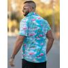 COOFANDY Mens Hawaiian Shirt Short Sleeve Button Down Shirts Tropical Floral Summer Beach Shirts(Sky Blue – Flamingo)