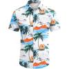 COOFANDY Mens Hawaiian Shirt Short Sleeve Button Down Shirts Tropical Floral Summer Beach Shirts(White – Coconut Tree)