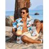 COOFANDY Mens Hawaiian Shirt Short Sleeve Button Down Shirts Tropical Floral Summer Beach Shirts(White – Coconut Tree)