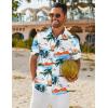 COOFANDY Mens Hawaiian Shirt Short Sleeve Button Down Shirts Tropical Floral Summer Beach Shirts(White – Coconut Tree)