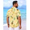 COOFANDY Mens Hawaiian Shirt Short Sleeve Button Down Shirts Tropical Floral Summer Beach Shirts(Yellow – Pineapple)