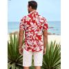 COOFANDY Mens Hawaiian Shirt Short Sleeve Button Down Shirts Tropical Summer Beach Shirts Casual Floral Aloha Shirts(A-red-white Floral)