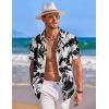 COOFANDY Mens Hawaiian Shirt Short Sleeve Button Down Shirts Tropical Summer Beach Shirts Casual Floral Aloha Shirts(Black)