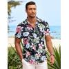 COOFANDY Mens Hawaiian Shirt Short Sleeve Button Down Shirts Tropical Summer Beach Shirts Casual Floral Aloha Shirts(Black Floral)