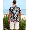 COOFANDY Mens Hawaiian Shirt Short Sleeve Button Down Shirts Tropical Summer Beach Shirts Casual Floral Aloha Shirts(Black Floral)