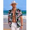 COOFANDY Mens Hawaiian Shirt Short Sleeve Button Down Shirts Tropical Summer Beach Shirts Casual Floral Aloha Shirts(Black Floral)