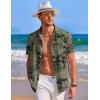 COOFANDY Mens Hawaiian Shirt Short Sleeve Button Down Shirts Tropical Summer Beach Shirts Casual Floral Aloha Shirts(Black Tree-green)