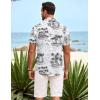 COOFANDY Mens Hawaiian Shirt Short Sleeve Button Down Shirts Tropical Summer Beach Shirts Casual Floral Aloha Shirts(Black Tree-white)