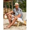 COOFANDY Mens Hawaiian Shirt Short Sleeve Button Down Shirts Tropical Summer Beach Shirts Casual Floral Aloha Shirts(Black&white Leaves)
