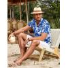 COOFANDY Mens Hawaiian Shirt Short Sleeve Button Down Shirts Tropical Summer Beach Shirts Casual Floral Aloha Shirts(Blue)