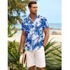 COOFANDY Mens Hawaiian Shirt Short Sleeve Button Down Shirts Tropical Summer Beach Shirts Casual Floral Aloha Shirts(Blue)