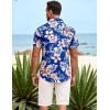 COOFANDY Mens Hawaiian Shirt Short Sleeve Button Down Shirts Tropical Summer Beach Shirts Casual Floral Aloha Shirts(Blue Floral)