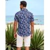 COOFANDY Mens Hawaiian Shirt Short Sleeve Button Down Shirts Tropical Summer Beach Shirts Casual Floral Aloha Shirts(Blue White Flower)