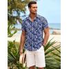 COOFANDY Mens Hawaiian Shirt Short Sleeve Button Down Shirts Tropical Summer Beach Shirts Casual Floral Aloha Shirts(Blue White Flower)