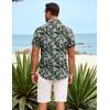 COOFANDY Mens Hawaiian Shirt Short Sleeve Button Down Shirts Tropical Summer Beach Shirts Casual Floral Aloha Shirts(Green Leaves)