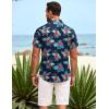 COOFANDY Mens Hawaiian Shirt Short Sleeve Button Down Shirts Tropical Summer Beach Shirts Casual Floral Aloha Shirts(Navy-red Flower)