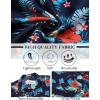 COOFANDY Mens Hawaiian Shirt Short Sleeve Button Down Shirts Tropical Summer Beach Shirts Casual Floral Aloha Shirts(Navy-red Flower)