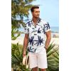 COOFANDY Mens Hawaiian Shirt Short Sleeve Button Down Shirts Tropical Summer Beach Shirts Casual Floral Aloha Shirts(Palm Tree)