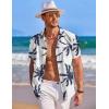 COOFANDY Mens Hawaiian Shirt Short Sleeve Button Down Shirts Tropical Summer Beach Shirts Casual Floral Aloha Shirts(Palm Tree)