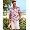 COOFANDY Mens Hawaiian Shirt Short Sleeve Button Down Shirts Tropical Summer Beach Shirts Casual Floral Aloha Shirts(Pink Black Coconut Palm)