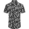 COOFANDY Mens Hawaiian Shirts Short Sleeve Button Down Aloha Shirt Casual Beach Clothes(A- White- Black Flower)