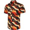 COOFANDY Mens Hawaiian Shirts Short Sleeve Button Down Aloha Shirt Casual Beach Clothes(Flame)
