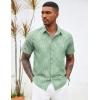 COOFANDY Mens Hawaiian Shirts Short Sleeve Button Down Aloha Shirt Casual Beach Clothes(Light Green)