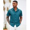 COOFANDY Mens Hawaiian Shirts Short Sleeve Button Down Aloha Shirt Casual Beach Clothes(Navy Blue- Lake Green)