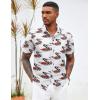 COOFANDY Mens Hawaiian Shirts Short Sleeve Button Down Aloha Shirt Casual Beach Clothes(Passionate Racing)