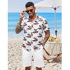 COOFANDY Mens Hawaiian Shirts Short Sleeve Button Down Aloha Shirt Casual Beach Clothes(Passionate Racing)