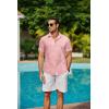 COOFANDY Mens Hawaiian Shirts Short Sleeve Button Down Aloha Shirt Casual Beach Clothes(Pink)