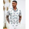 COOFANDY Mens Hawaiian Shirts Short Sleeve Button Down Aloha Shirt Casual Beach Clothes(White)